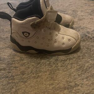 Jordan Kids White and Black Sneakers